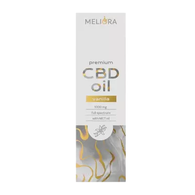 Meliora 10% 1000mg teljes spektrumú vanília ízesítésű CBD olaj 10ml