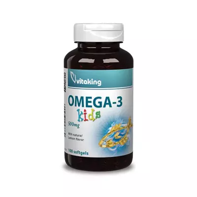 Vitaking Omega-3 Kids 500mg EPA100/DHA150 gélkapszula 100 db ÚJ