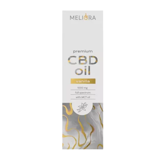 Meliora 10% 1000mg teljes spektrumú vanília ízesítésű CBD olaj 10ml